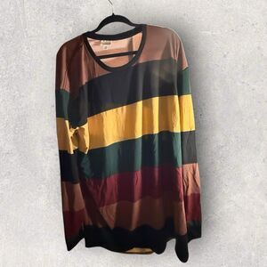 LulaRoe Hudson 3XL Multicolor Stripe Print Long sleeves NWT HTF Unicorn